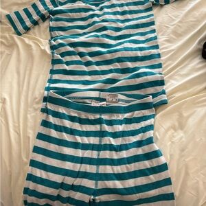 Hanna Andersson Blue and White Pajama Sets with Striped Design